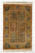 Hamdaan Handmade Kashmir Silk Carpet 2.5x4 Feet.