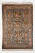 Handknotted Garden Of Paradise Kashmir Silk Carpet 4x6 Feet.