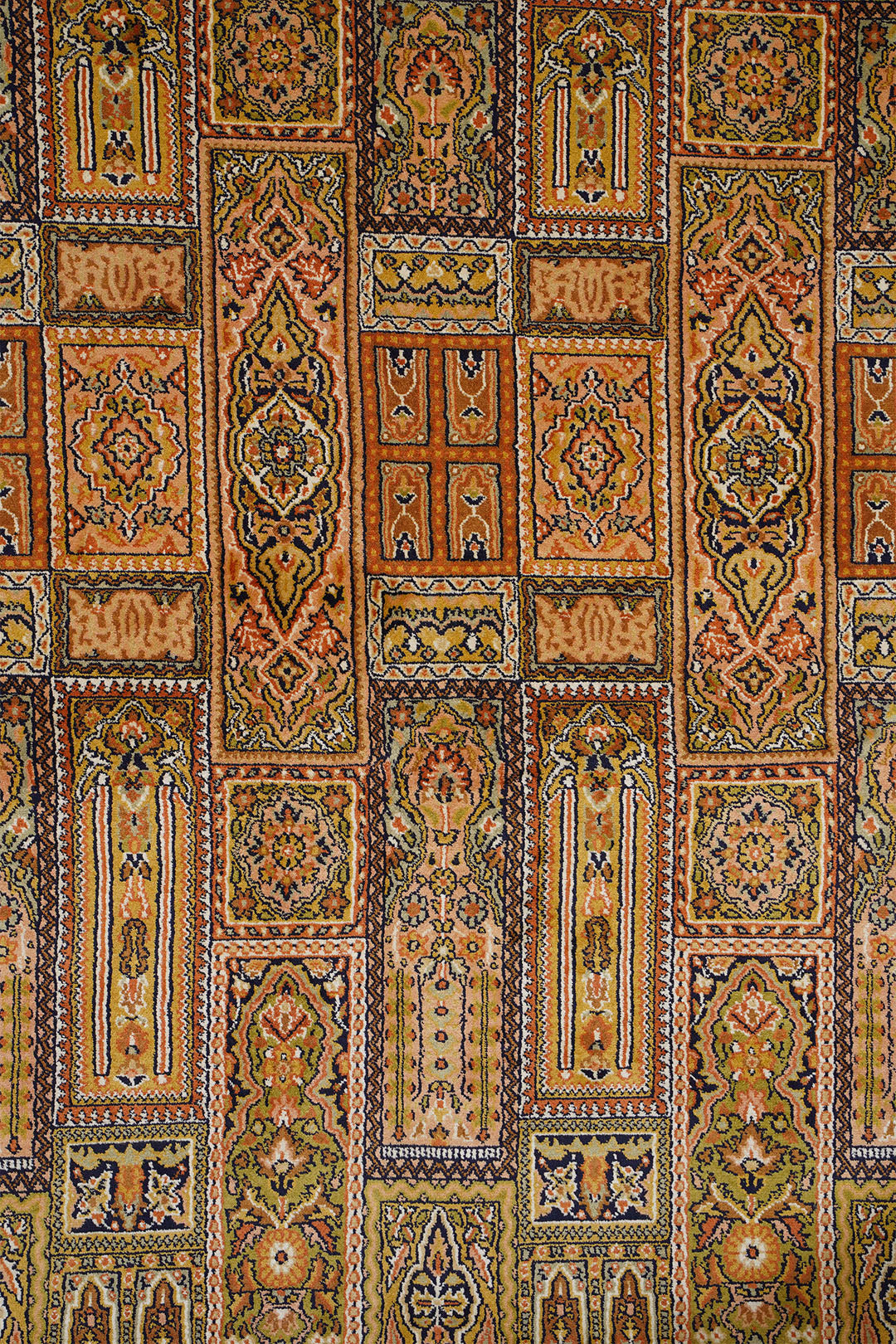Traditional Handknotted Kashmir Silk Carpet