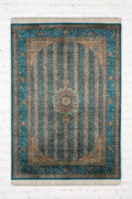 Handmade Turqoise Kashmir Silk Carpet