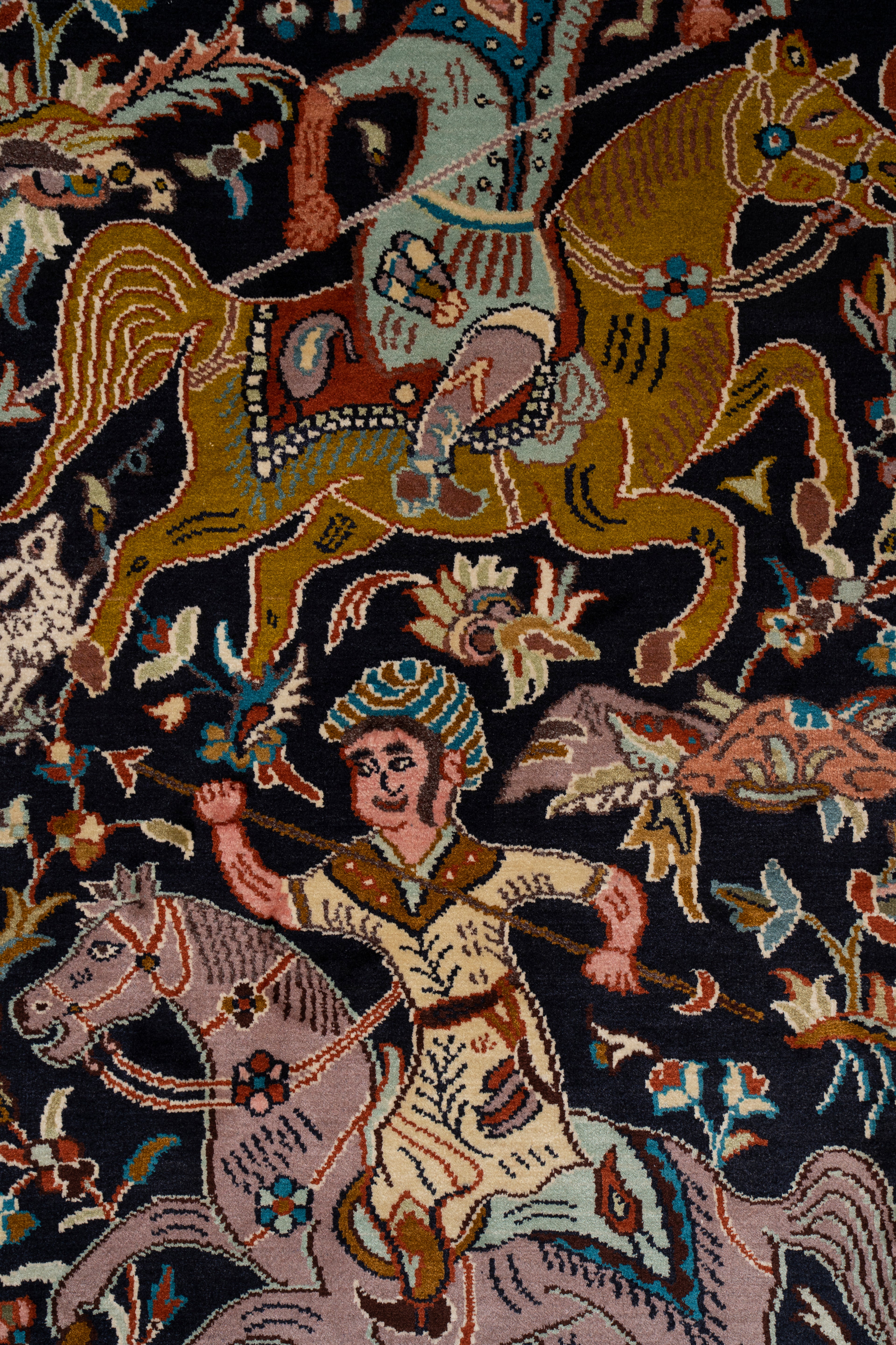 Shikargah Kashmir SIlk Carpet 2x3 Feet.