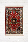 Handknotted Kashmir Silk Carpet 2x3 feet.
